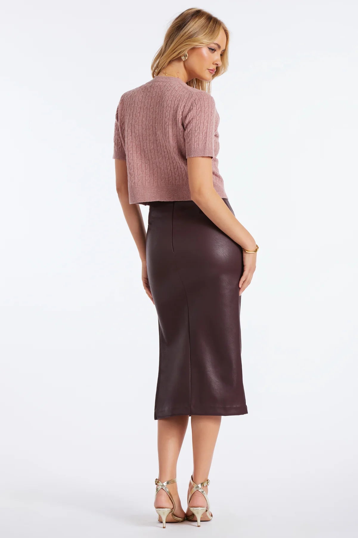 Colette Side Ruched Midi Skirt Bishop + Young
