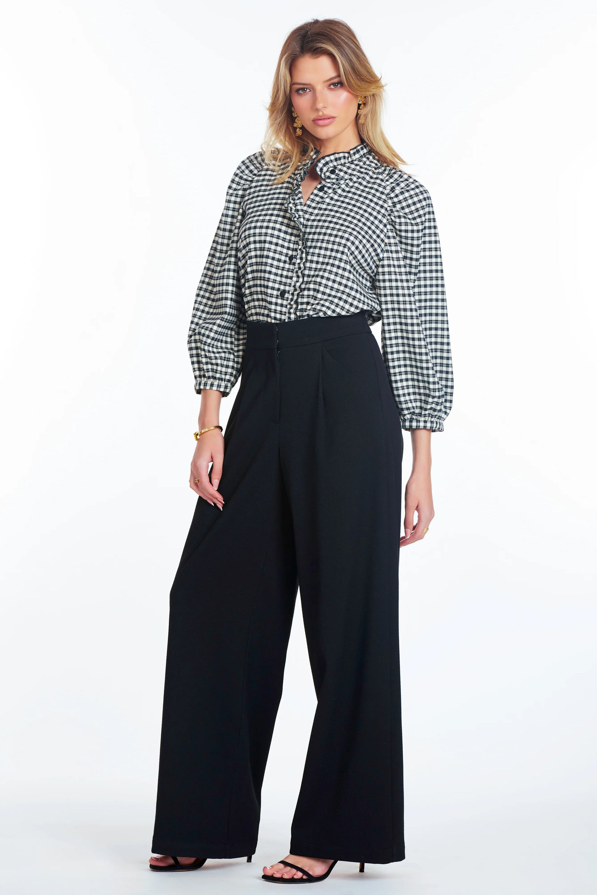 Sisley Plaid Blouse Bishop + Young