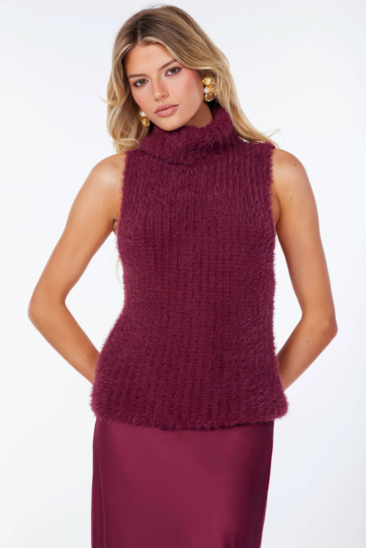 Colette Sleeveless Turtleneck Sweater