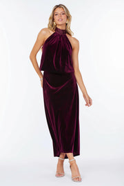 Luxe Velvet Bubble Hem Halter Top Bishop + Young