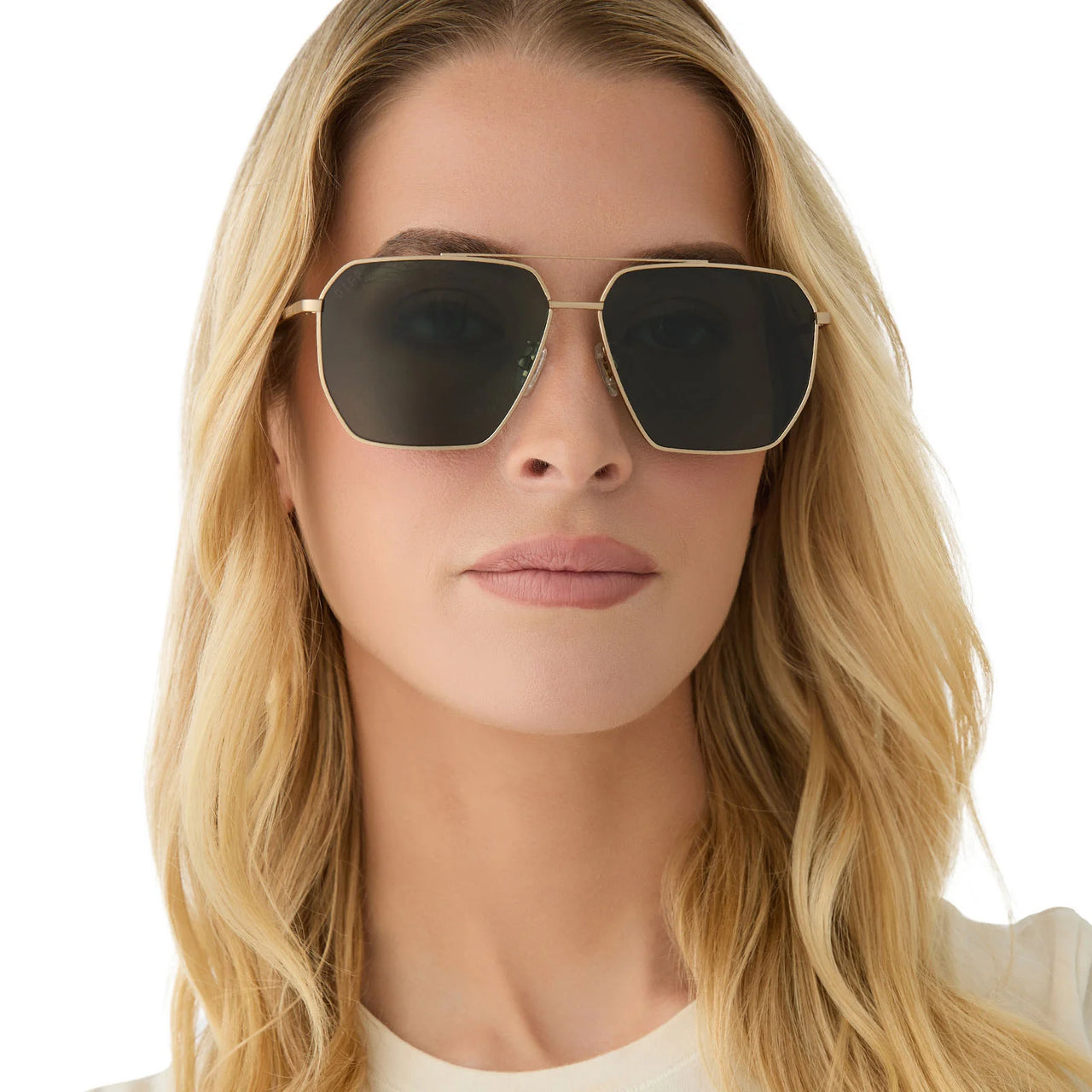 Berkely Navigator Sunglasses in Brushed Gold G15