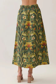 Botanical Print Maxi Skirt TCEC