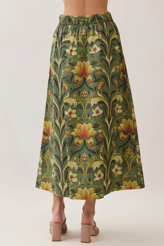 Botanical Print Maxi Skirt TCEC