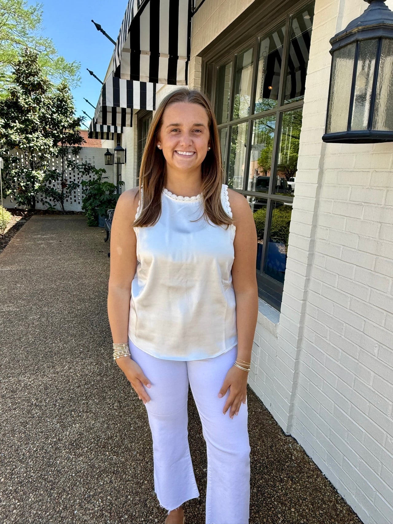 Kelsy Scallop Satin Halter Top