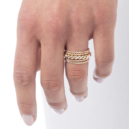 Classic Gold 3mm Bead Ring - Size 7 | enewton