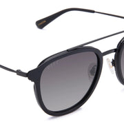 Camden Round Sunglasses in Matte Black Grey Polarized | Diff Eyewear Diff Eyewear