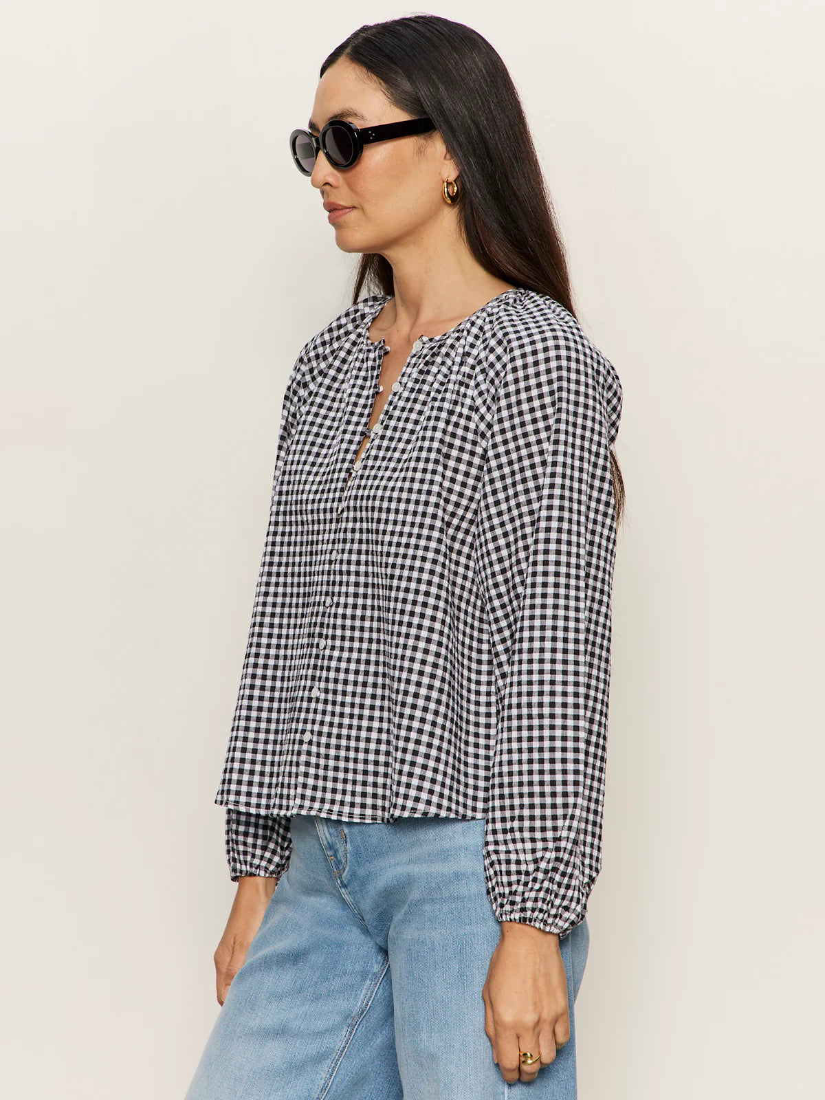 Perfect Gingham Button Blouse Sanctuary