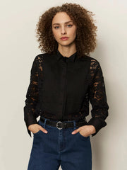 Serendipity Lace Tuxedo Shirt Sanctuary