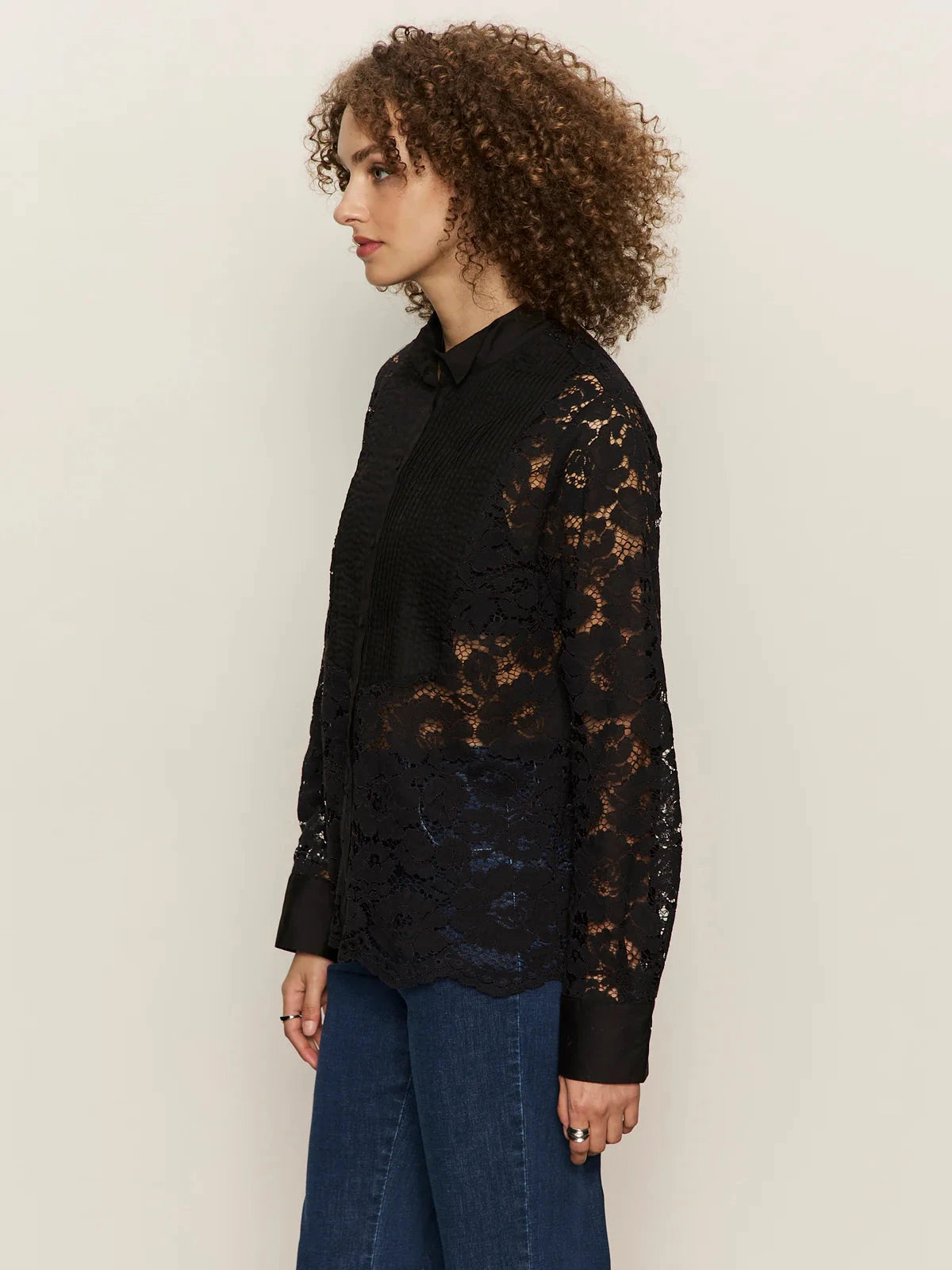 Serendipity Lace Tuxedo Shirt Sanctuary