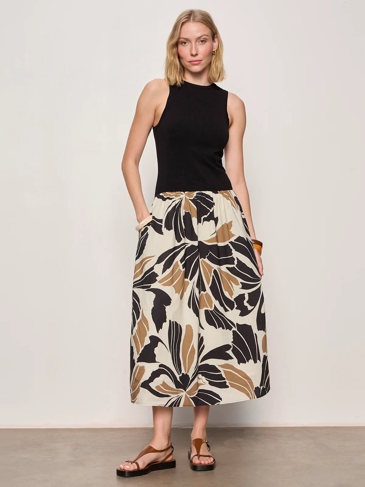 Sandbar Mix Media Midi Dress Sanctuary