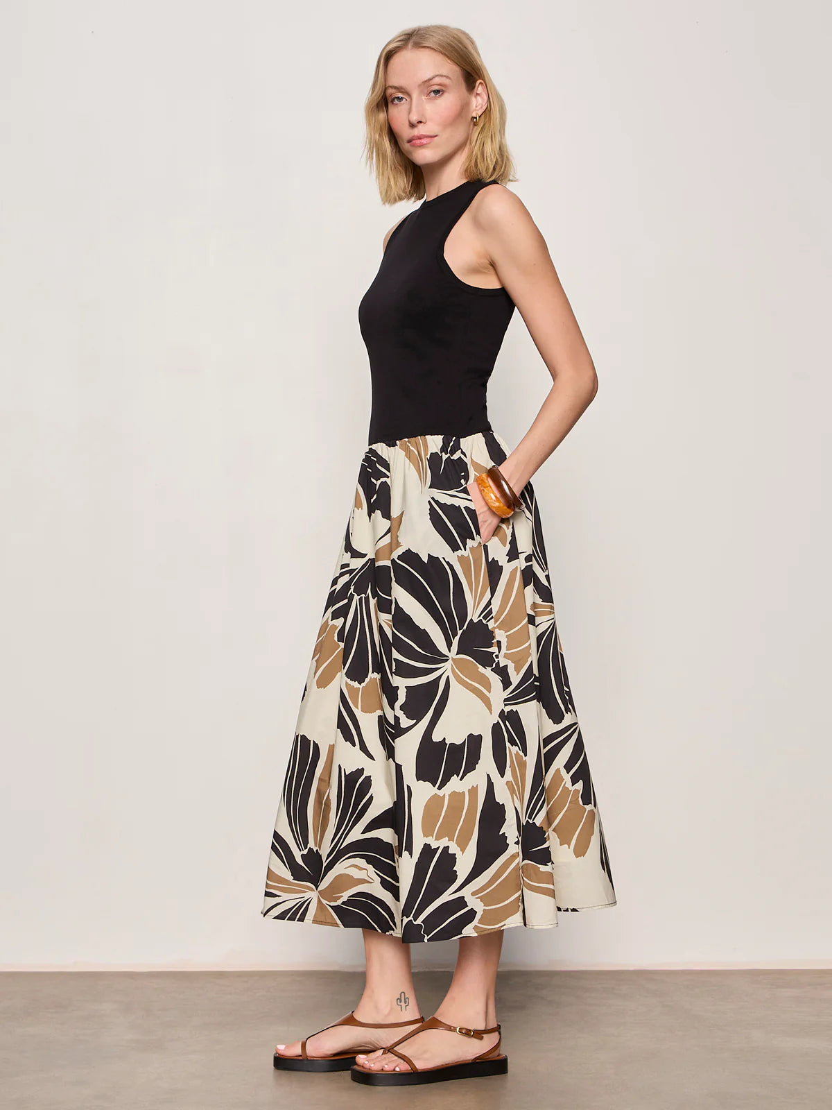 Sandbar Mix Media Midi Dress Sanctuary