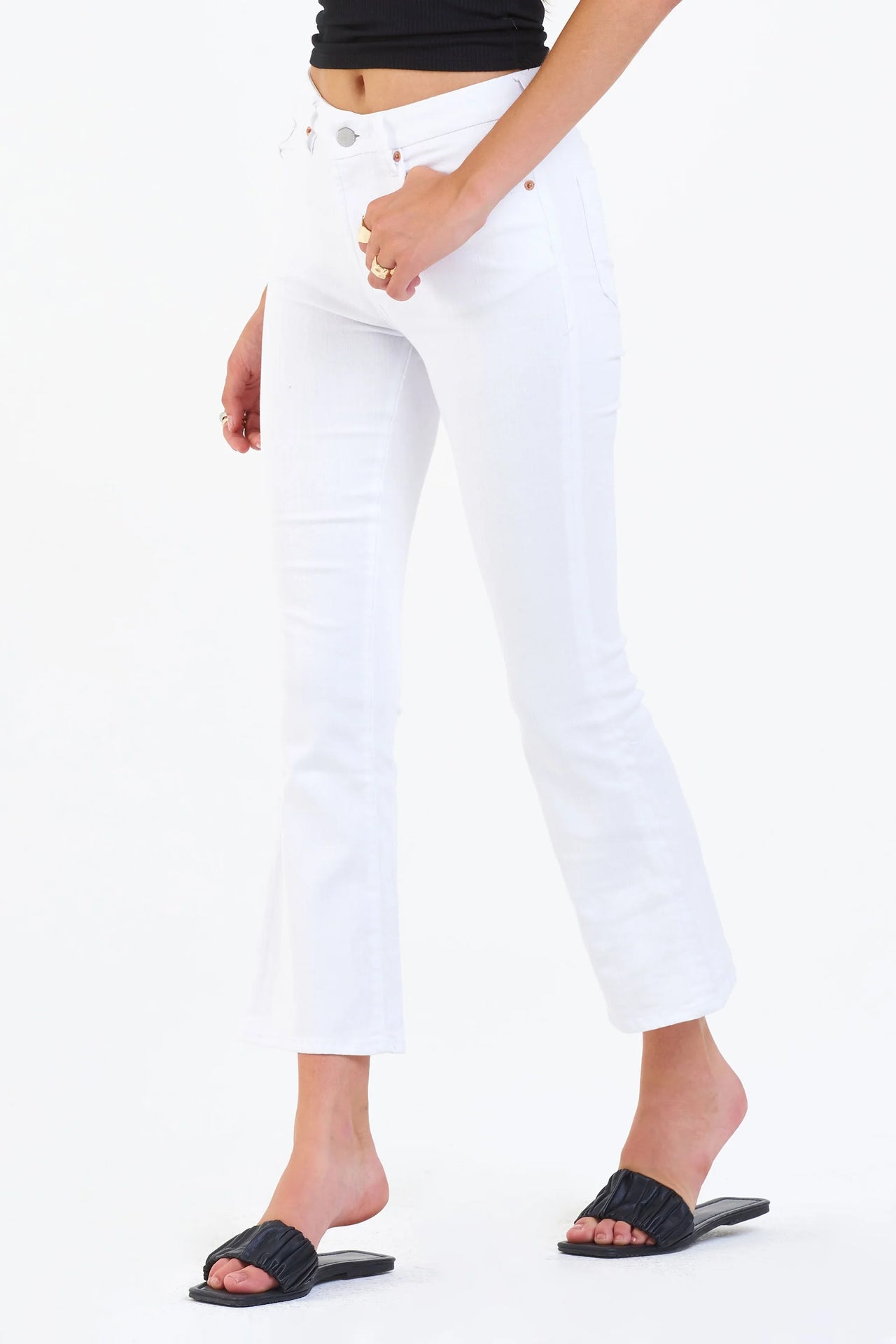 Jeanne Super High Rise Cropped Flare Jeans