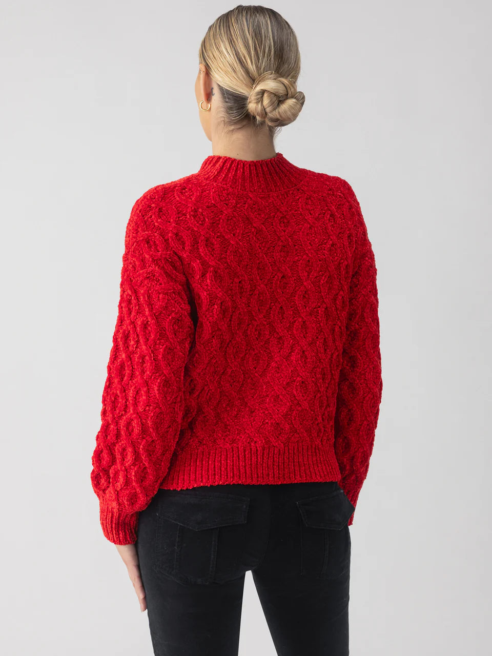 Cable Mock Neck Sweater