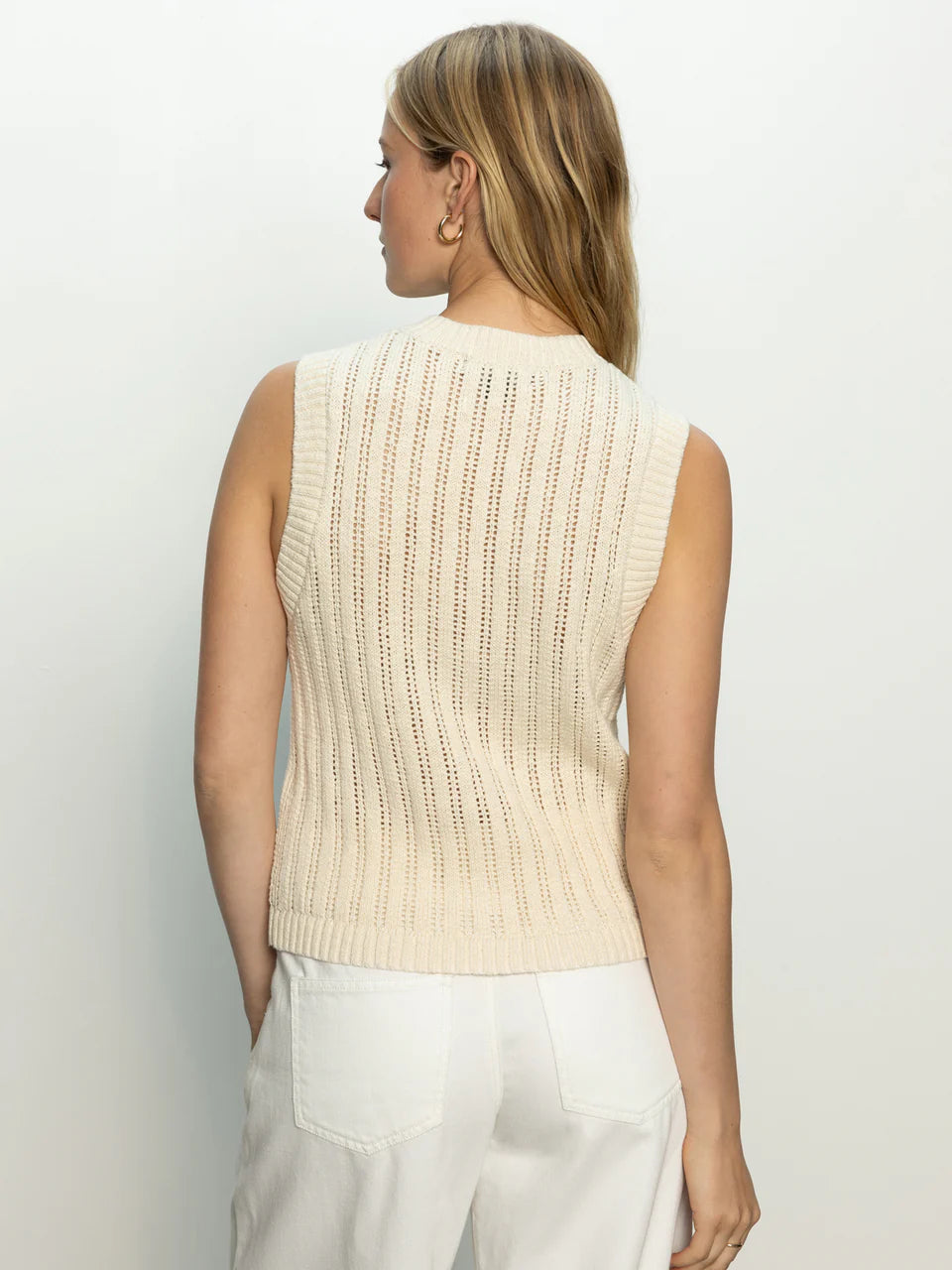 Pointelle Shell Sweater