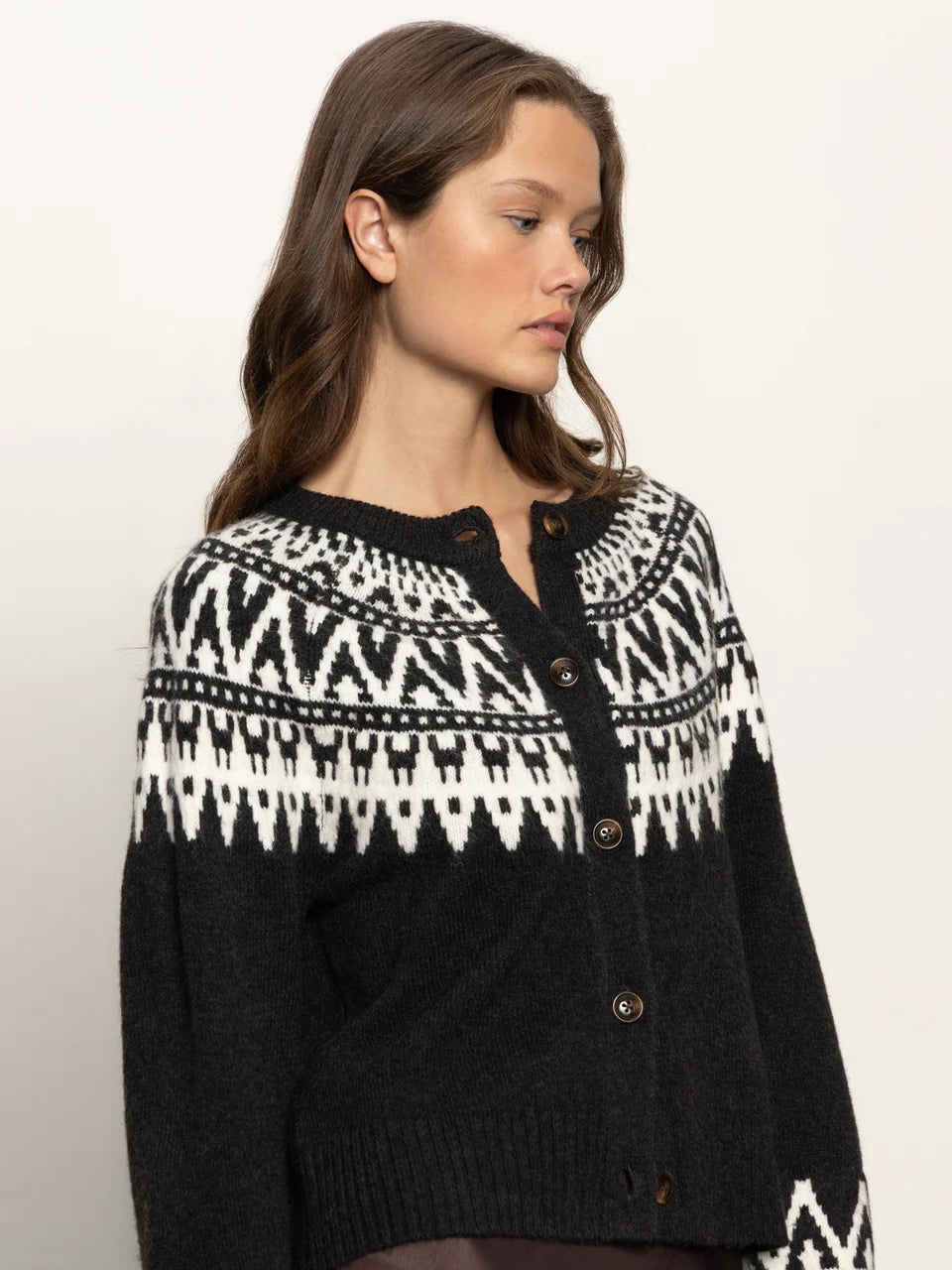 Fairisle Crewneck Cardigan Sanctuary