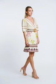 Ivy Floral Print Belted Mini Dress Ciebon