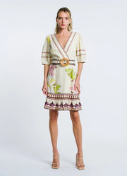 Ivy Floral Print Belted Mini Dress Ciebon