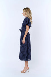 Willa Flounce Sleeve Belted Shirtdress Ciebon
