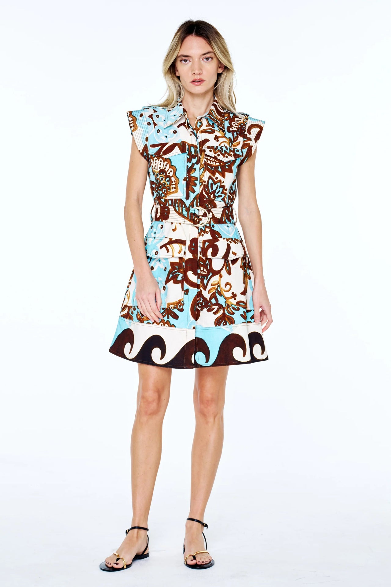 Fay Paisley Print Sleeveless Mini Dress Ciebon