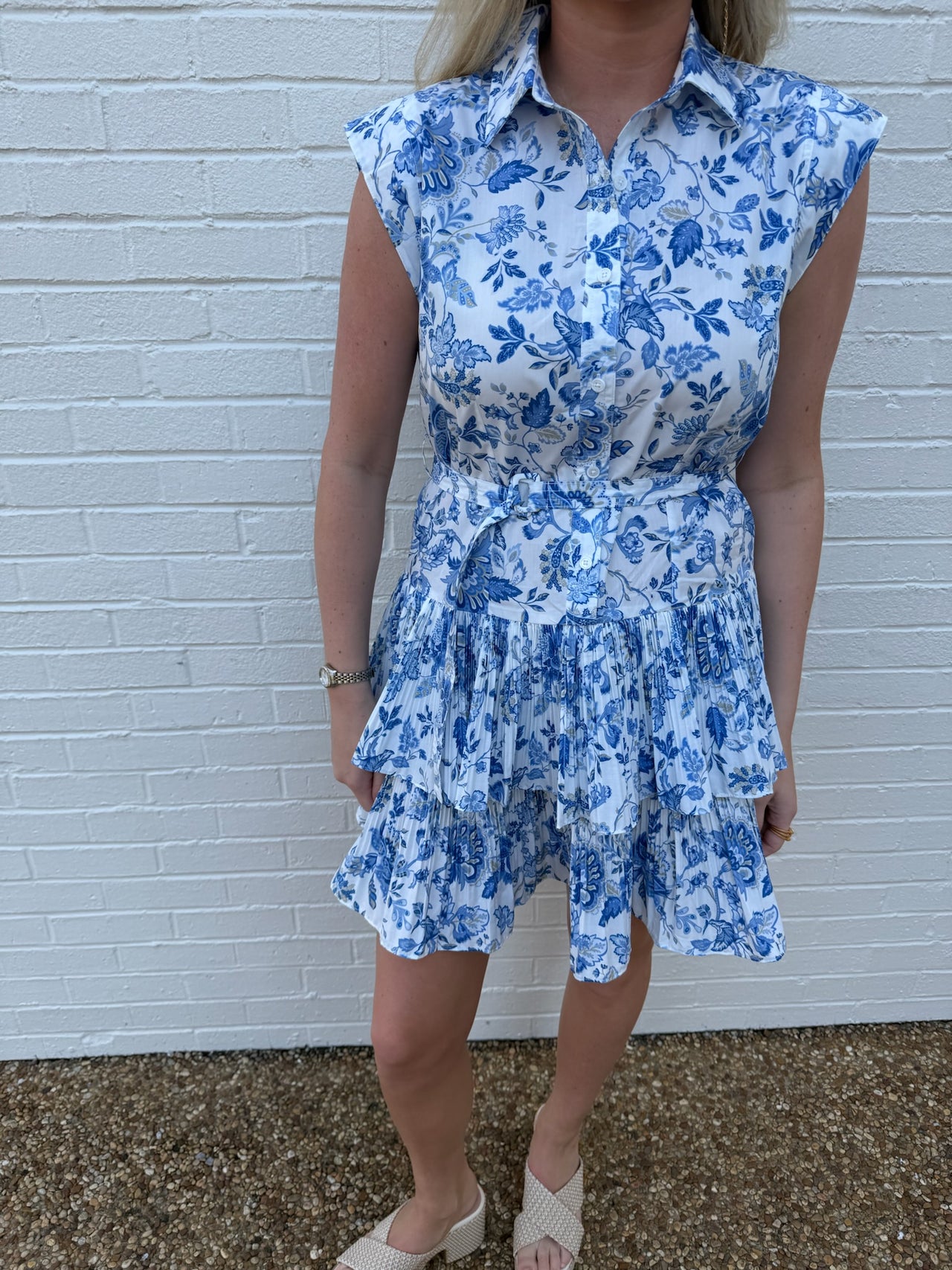 Berlin Mini Dress in Blue Floral