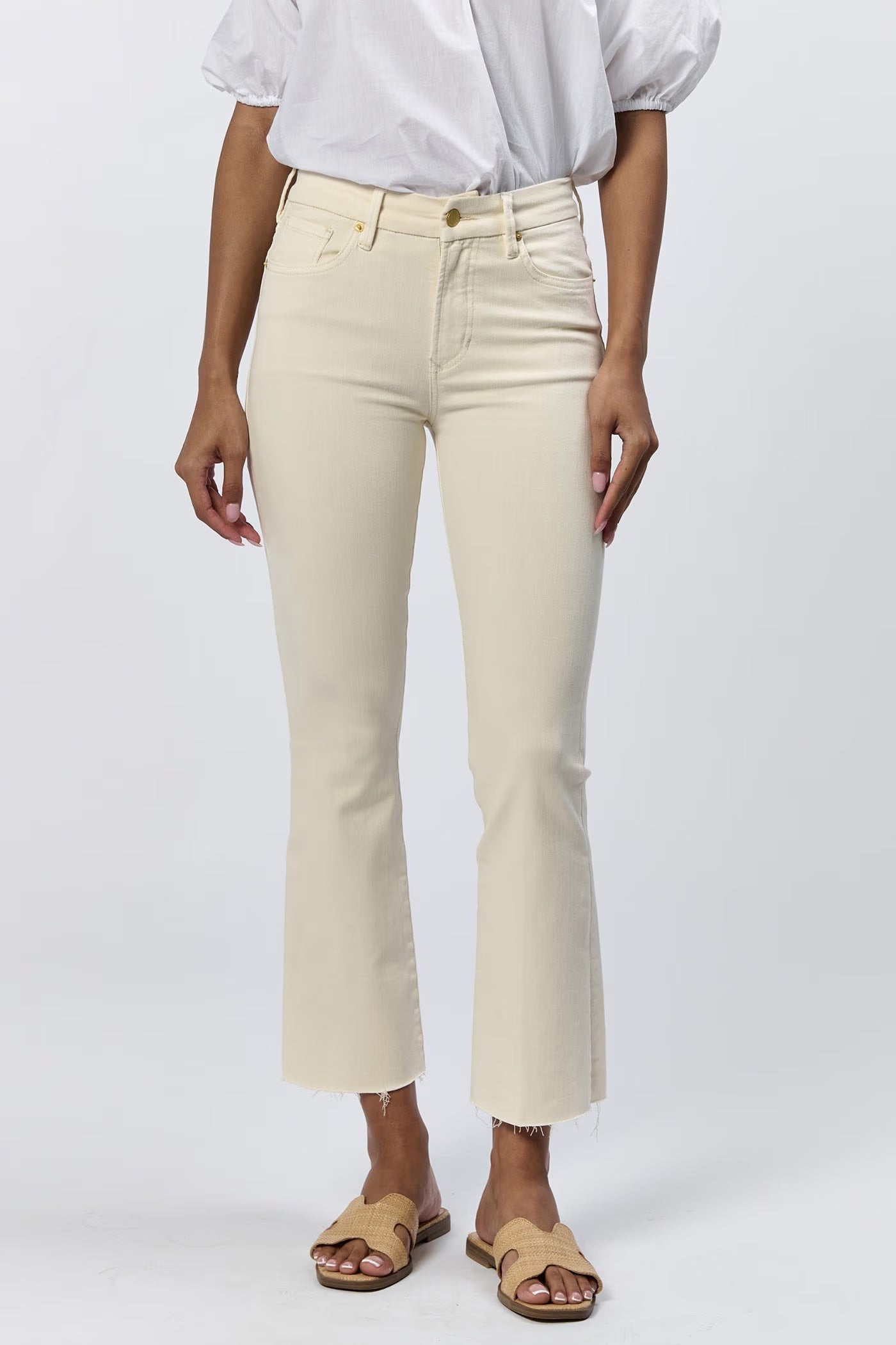 Jeanne Mid Rise Cropped Flare Jeans Dear John