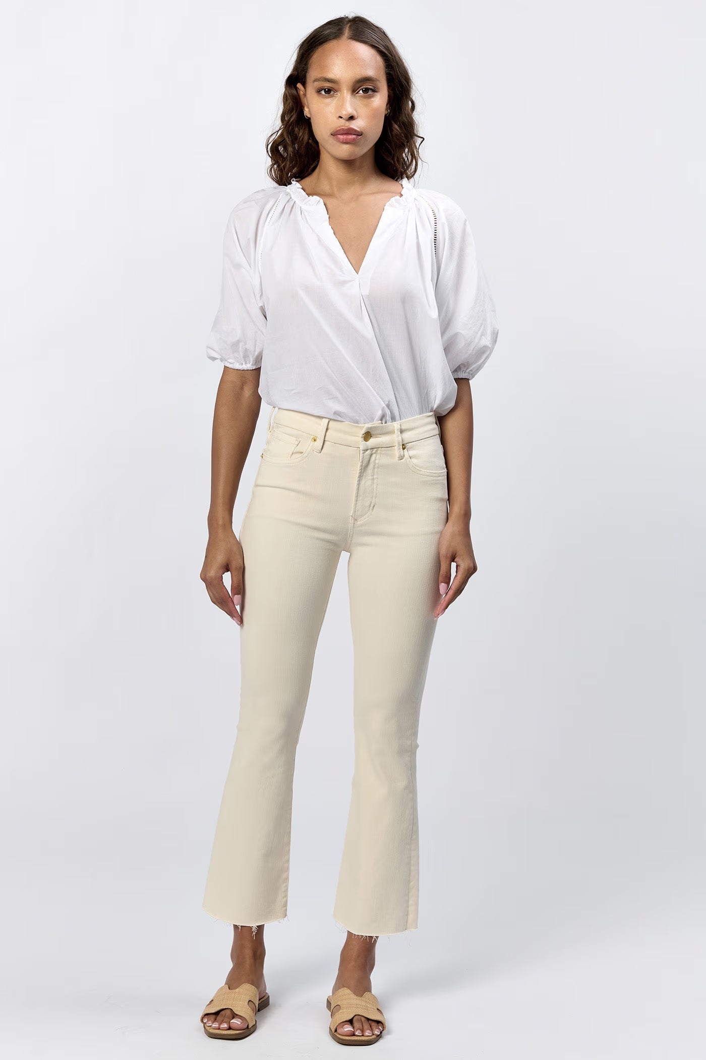 Jeanne Mid Rise Cropped Flare Jeans Dear John