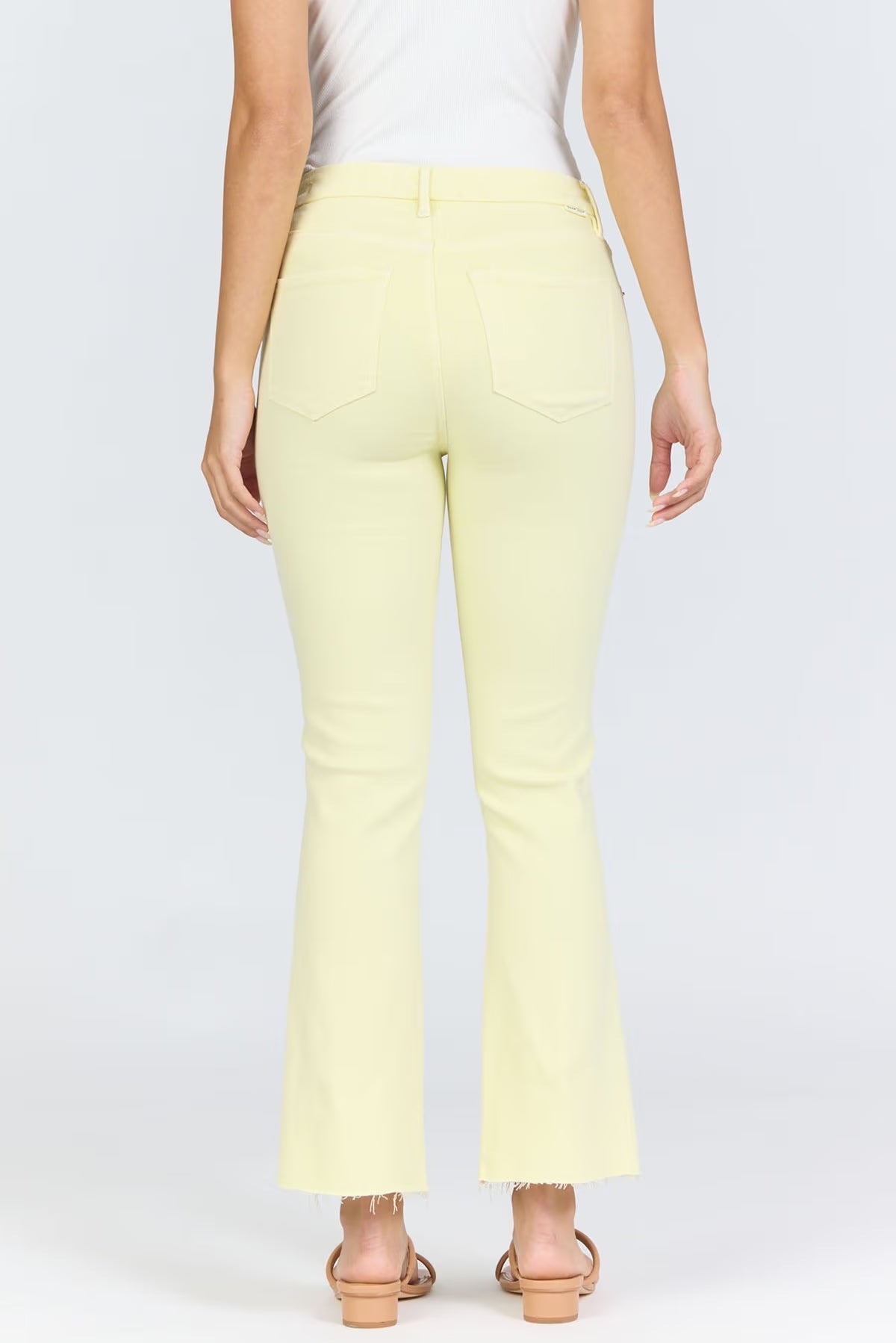 Jeanne Mid Rise Raw Hem Flare Jeans Dear John