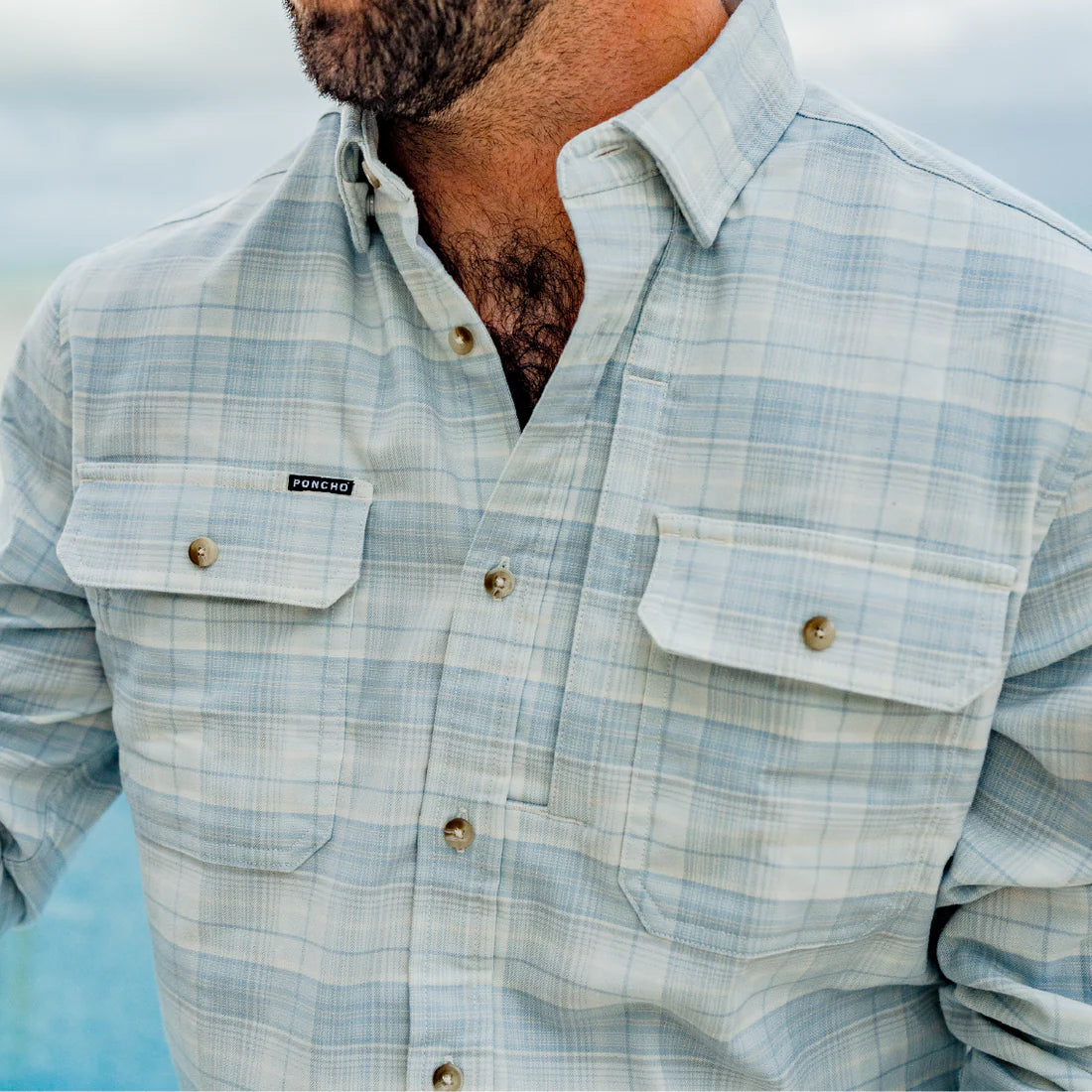 Poncho Flannel Long Sleeve Shirt Poncho