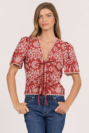 Cielo V-Neck Short Sleeve Shirt Dear John