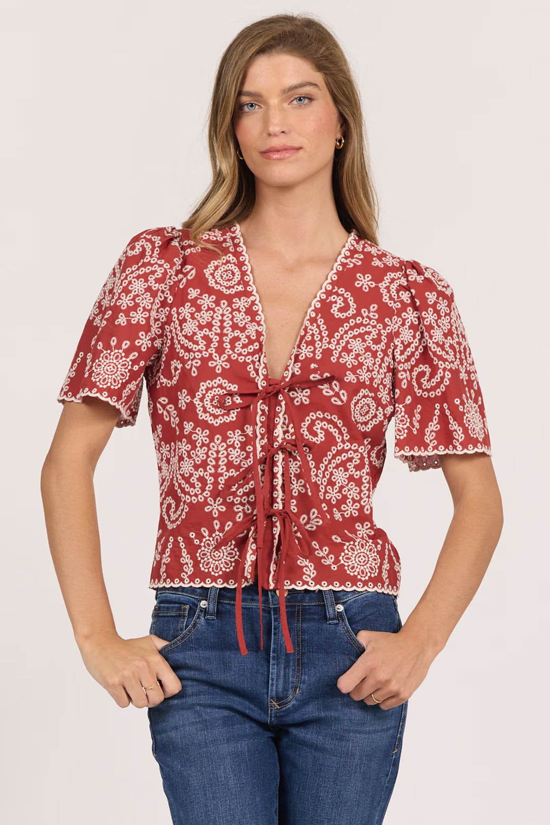 Cielo V-Neck Short Sleeve Shirt Dear John