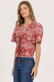 Cielo V-Neck Short Sleeve Shirt Dear John