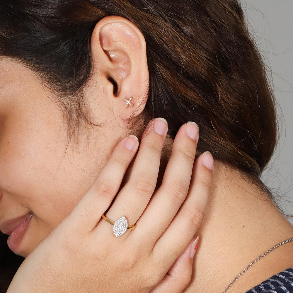 Hug It Out Stud Earrings in Gold Ella Stein