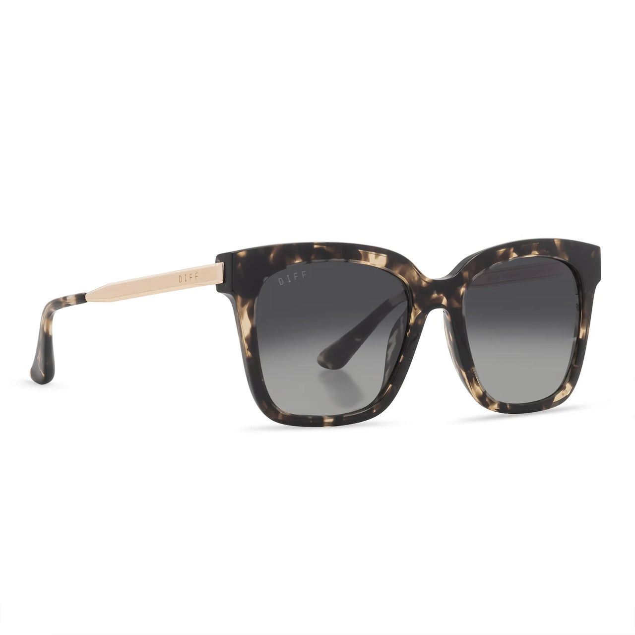 Bella Square Sunglasses in Espresso Tort/Grey Gradient | Diff Eyewear