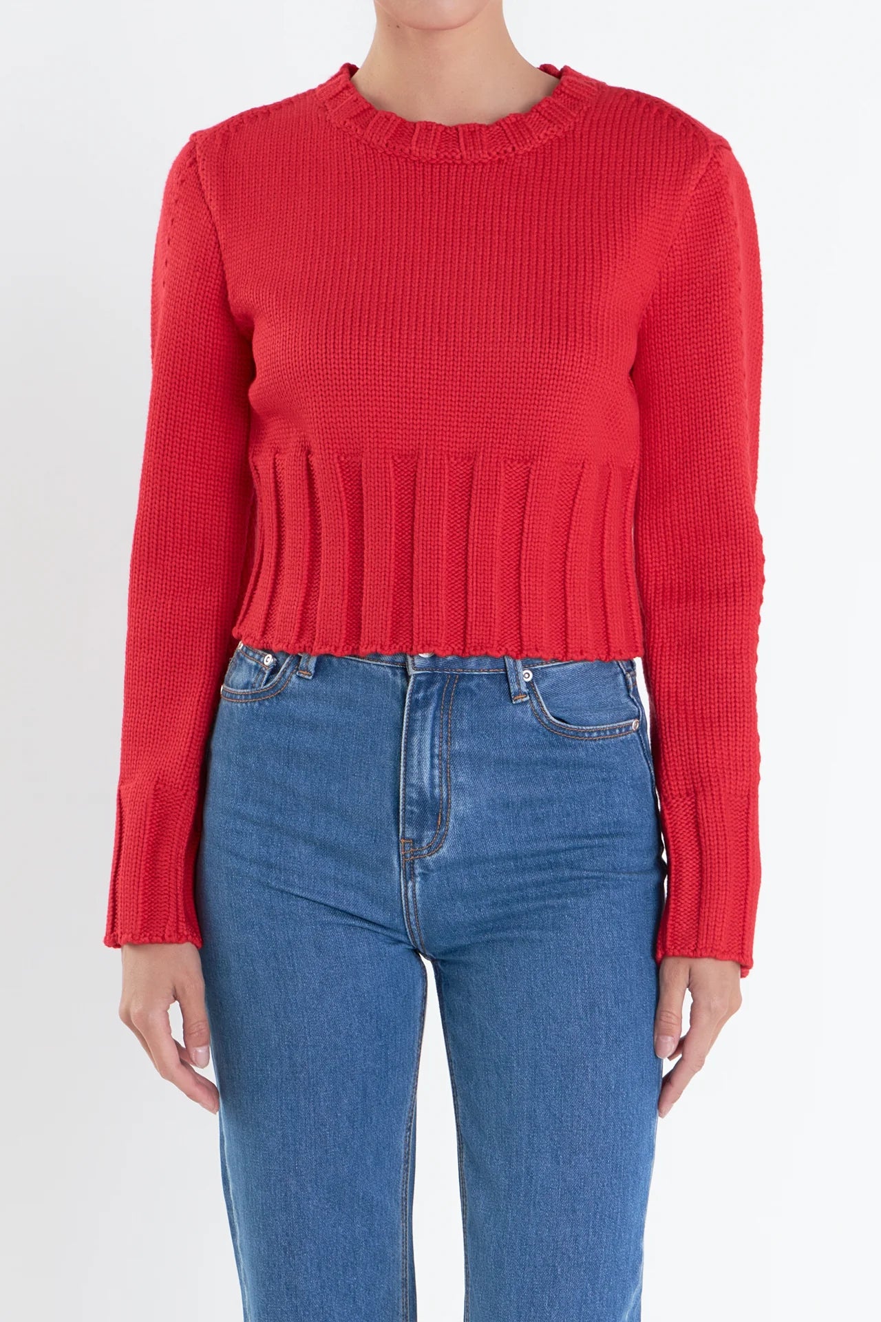 Open Back Cropped Sweater