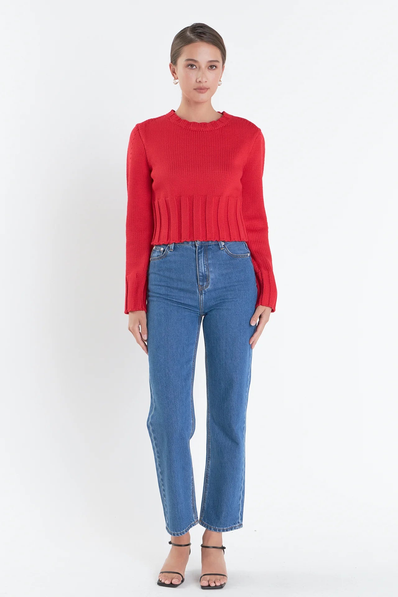 Open Back Cropped Sweater