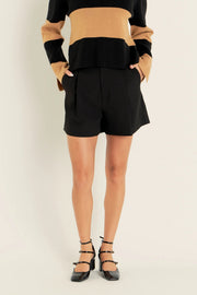 Pleated High Waisted Shorts English Factory