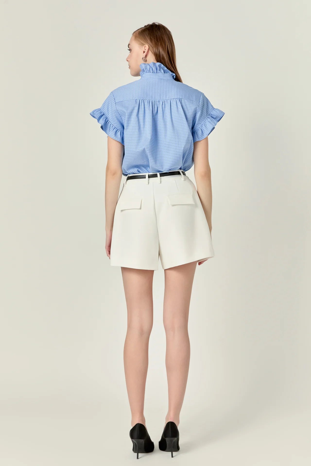 Pleated High Waisted Shorts English Factory