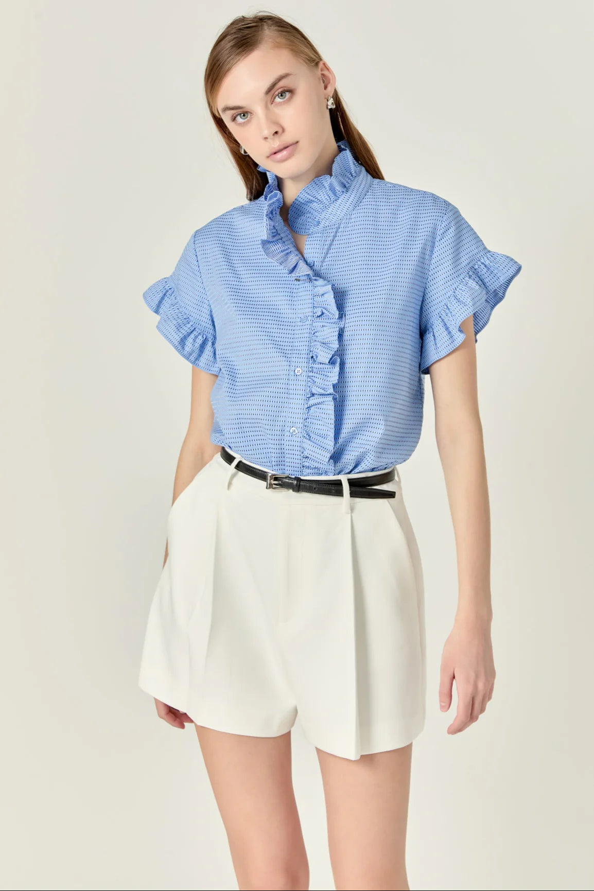 Pleated High Waisted Shorts English Factory
