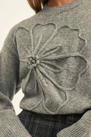Evelyn 3D Flower Pullover Sweater Adelyn Rae
