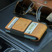 Executive Wallet in Tobacco Top Grain Leather & Dark Gunmetal Proof Wallets
