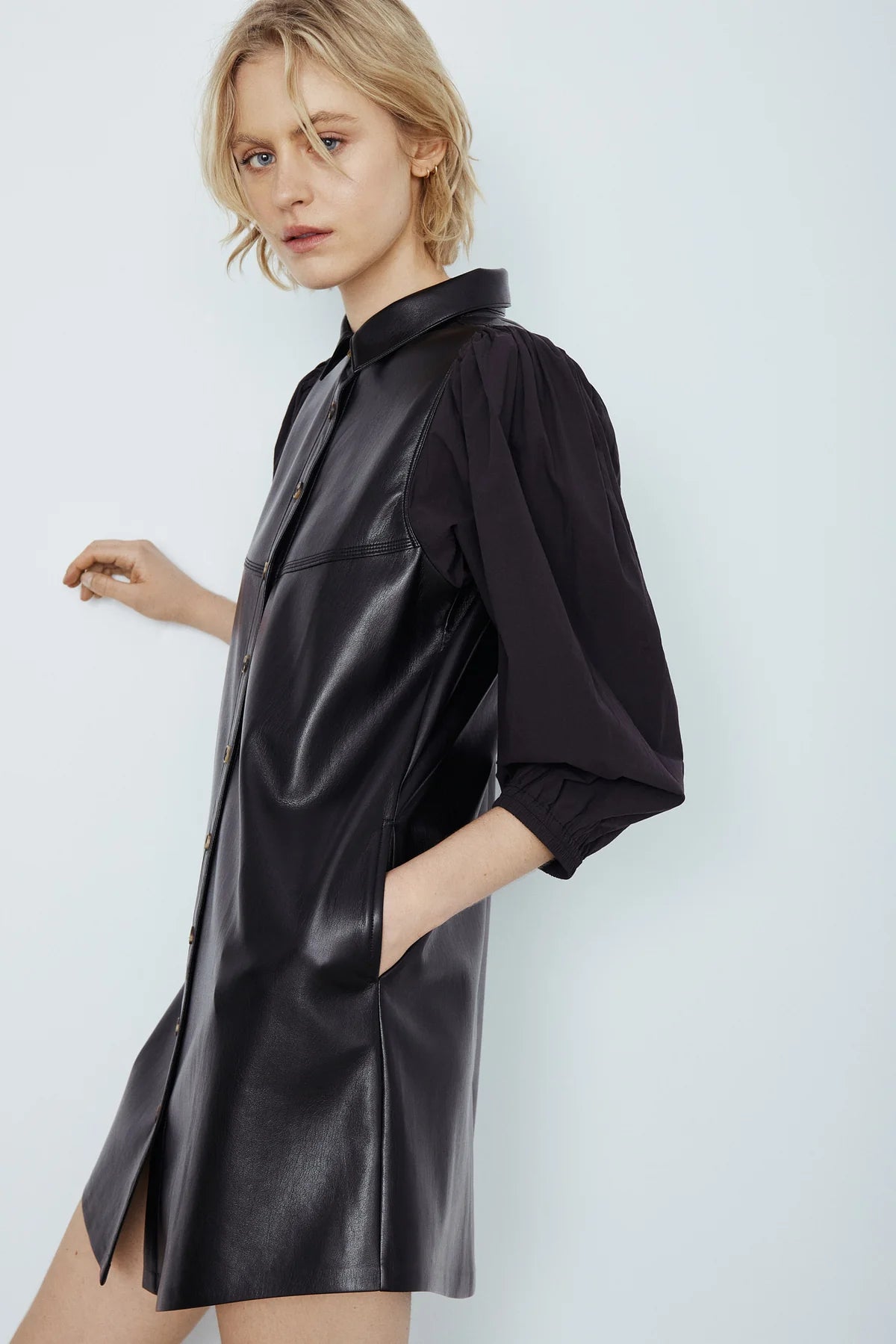 feather shirt dress Feather Shirt Dress in White