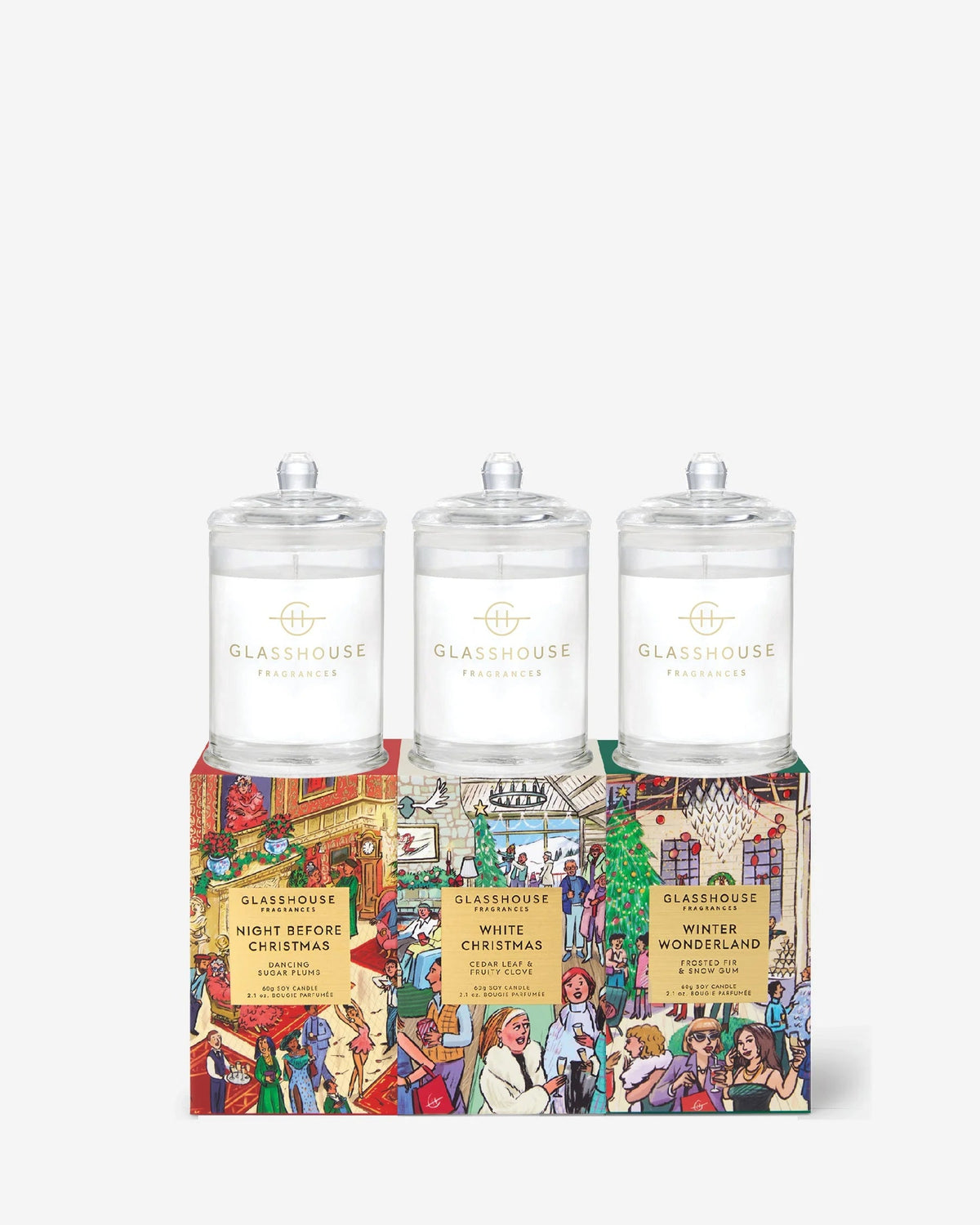 Christmas Candle Trio - 2.1oz | Glasshouse Fragrances Glasshouse Fragrances