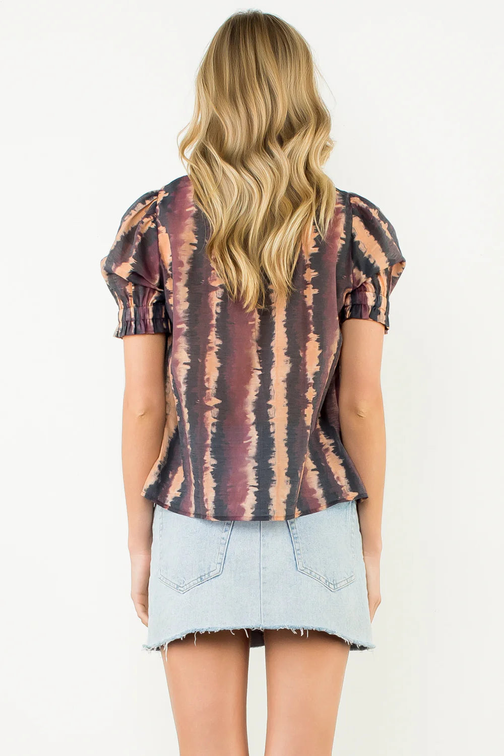 Tie Dye V-Neck Top THML