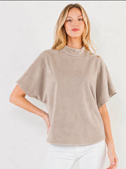 Angie Suede Top With Gold Detailings Top THML