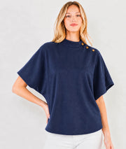 Angie Suede Top With Gold Detailings Top THML