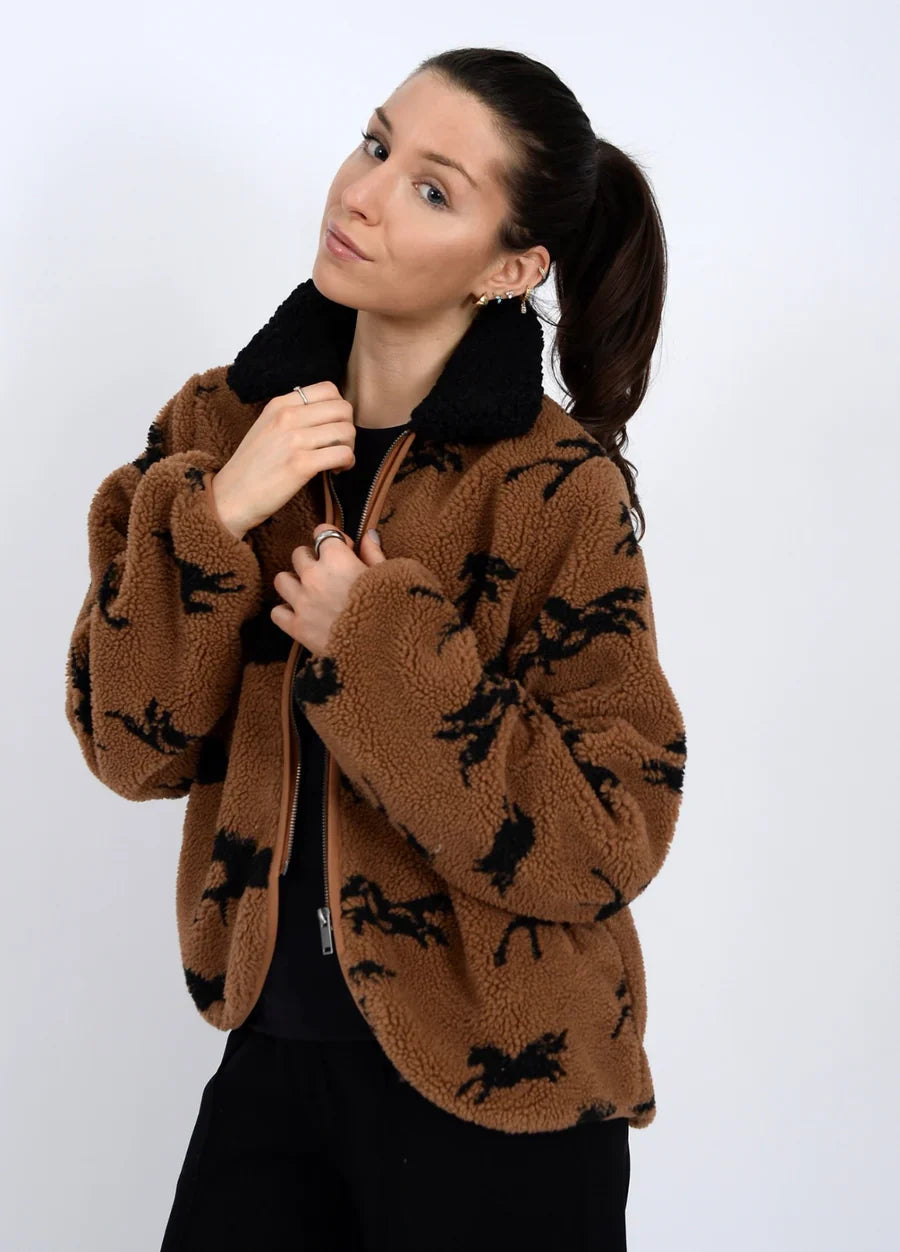 Joline Sherpa Zip-Front Jacket RD Style