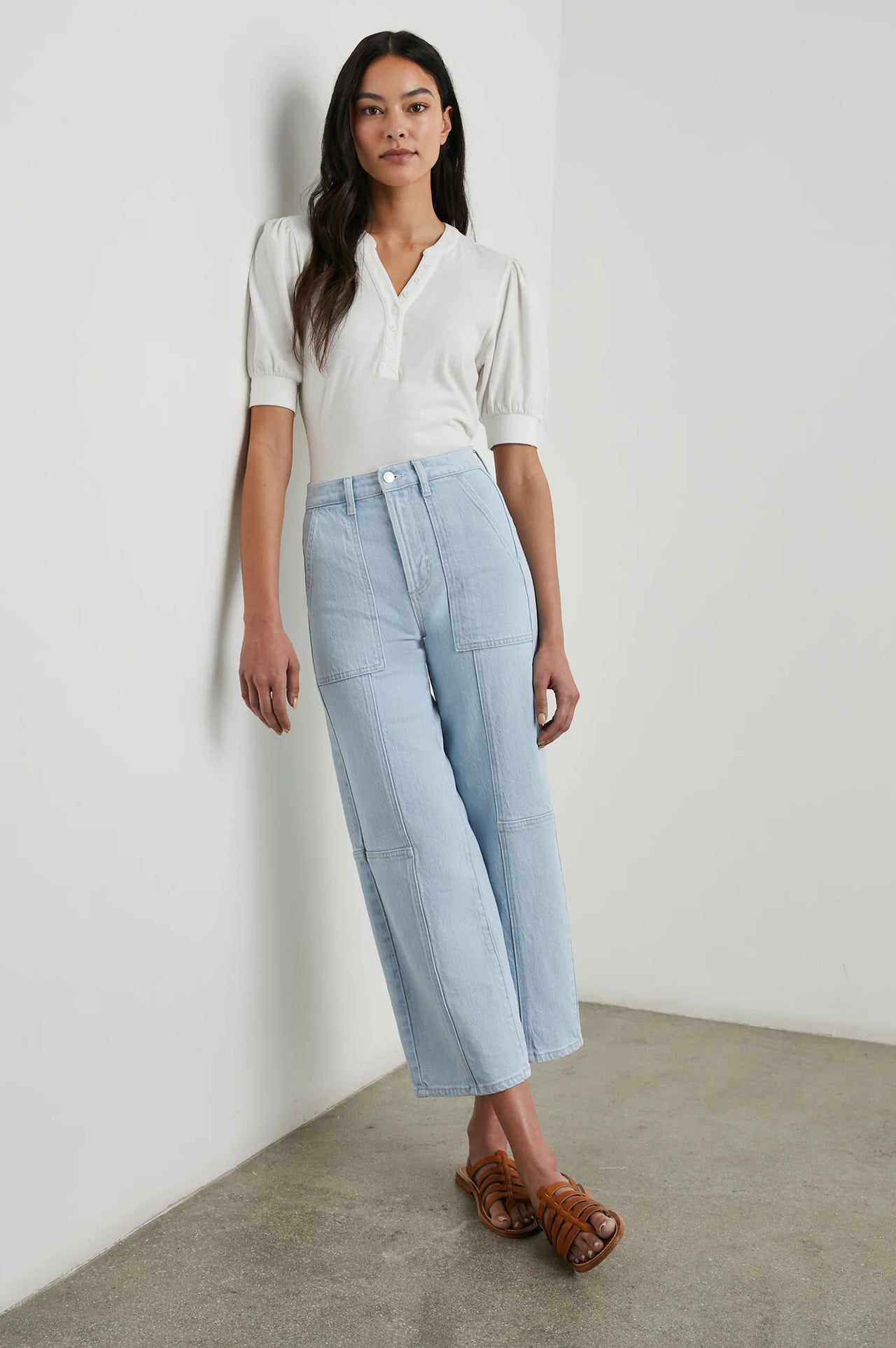 Getty Crop Utility Wide Leg Jeans