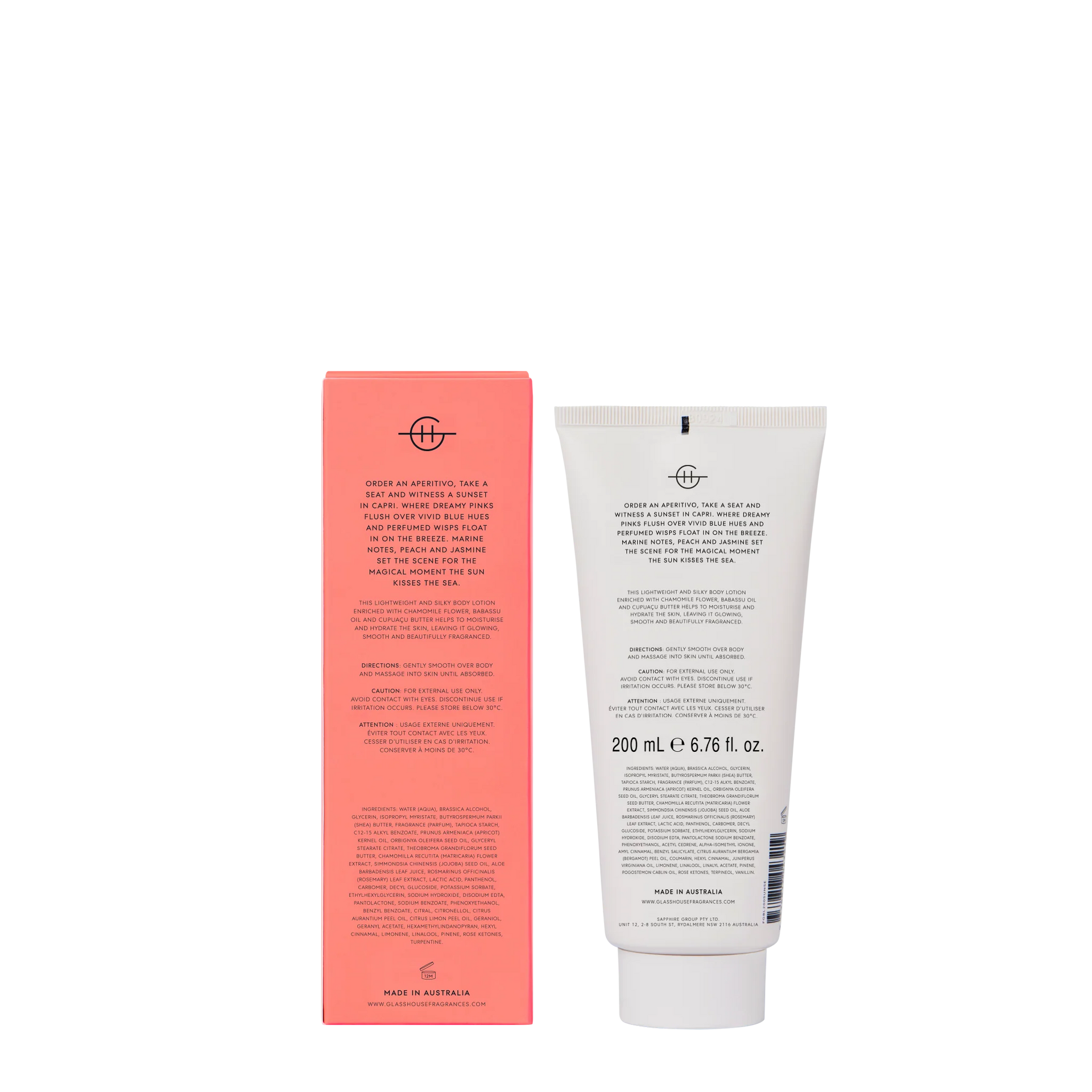 Sunsets in Capri - 6.8 oz Body Lotion | Glasshouse Fragrances Glasshouse Fragrances