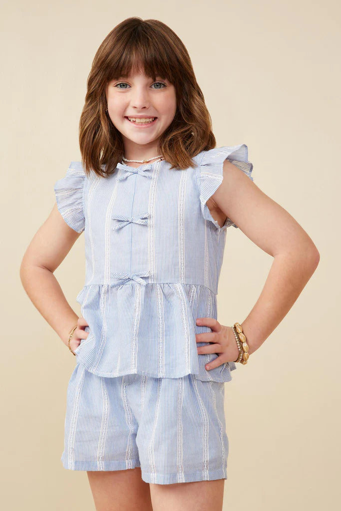 Girls Crochet Lace Bow Ruffle Tank