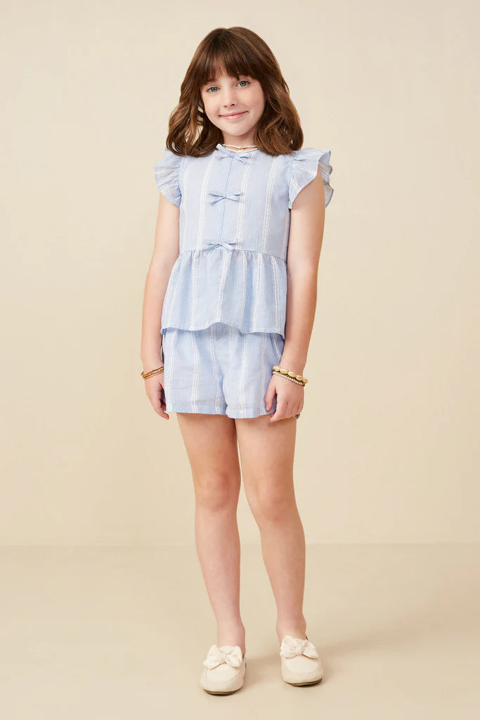 Girls Crochet Lace Bow Ruffle Tank